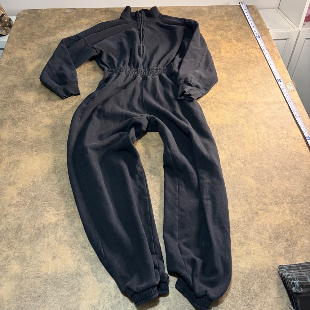Abercrombie & Fitch Jumpsuit Womens Small Black Fleece Lounge Essentials